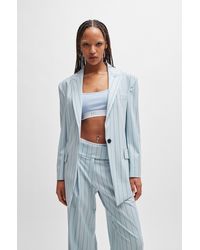 HUGO - Oversized-fit Jacket In Pinstriped Stretch Fabric - Lyst