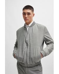 HUGO - Slim-fit Jacket In Linen-look Material - Lyst