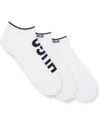 HUGO - Three-Pack Of Ankle Socks With Logos - Lyst