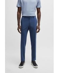 BOSS - Slim-fit Trousers In A Performance-stretch Wool Blend - Lyst
