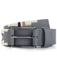 BOSS - Equestrian Polo Belt With Embroidered Pattern - Lyst