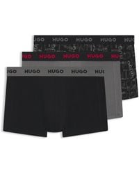 HUGO - Three-Pack Of Logo-Waistband Trunks - Lyst