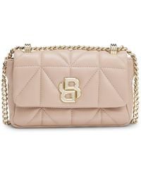 BOSS - Small Quilted Shoulder Bag With Double B Monogram - Lyst