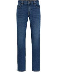 BOSS - Blaue Slim-Fit Jeans aus bequemem Stretch-Denim - Lyst