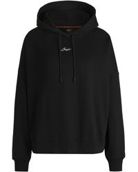 BOSS - Oversized Hoodie Aus Baumwoll-Terry Mit Handgeschriebenem Logo - Lyst