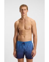 BOSS - Logo-Badge Swim Shorts With Degradé Monogram Print - Lyst