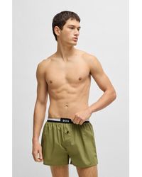 BOSS - Two-Pack Of Cotton Pyjama Shorts With Logo Waistbands - Lyst