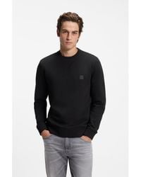 BOSS - Cotton-Terry Sweatshirt With Logo Patch - Lyst