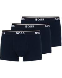 BOSS - Dreier-Pack eng anliegende Boxershorts aus Stretch-Baumwolle mit kurzem Bein und Logo-Bund - Lyst