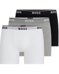 BOSS - Set Van Drie Boxershorts Met Logo's Van Stretchkatoen - Lyst