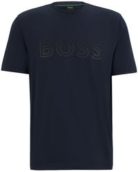 BOSS - Cotton-jersey Regular-fit T-shirt With Logo Artwork - Lyst