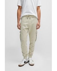 BOSS - Cotton-terry Tracksuit Bottoms With Cargo Pockets - Lyst