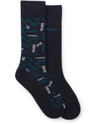 HUGO - Two-Pack Of Cotton-Blend Logo Socks - Lyst