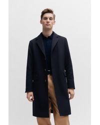 BOSS - Slim-fit Coat In A Cotton Blend - Lyst