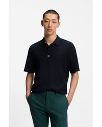 HUGO - Relaxed-Fit Polo Shirt With Jacquard Pattern - Lyst