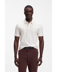BOSS - Geometric-Jacquard Polo Shirt - Lyst