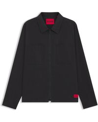 HUGO - Oversized-Fit Overshirt Van Canvas Van Een Katoenmix - Lyst