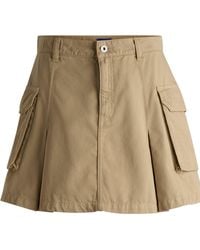 HUGO - Cargorok Van Katoenen Twill Met Geplooide Voorkant - Lyst