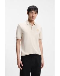 BOSS - Cotton-Piqué Polo Shirt With Logo Artwork - Lyst