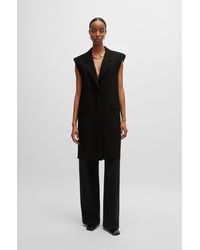 BOSS - Sleeveless Jacket With Concealed Closure And Signature Lining - Lyst