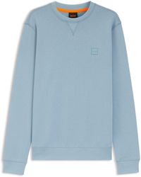 BOSS - Sweatshirt Van Katoenen Badstof Met Logopatch - Lyst