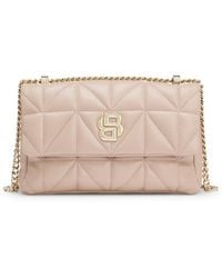 BOSS - Quilted Shoulder Bag With Double B Monogram - Lyst