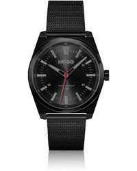 HUGO - Plated Watch With Tonal Mesh Bracelet - Lyst