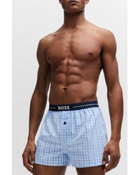 BOSS - Two-pack Of Cotton Pyjama Shorts With Logo Waistbands - Lyst