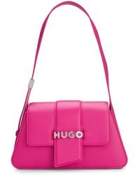HUGO - Schultertasche Aus Kunstleder Mit Logo-Detail Aus Metall - Lyst