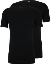 BOSS - Zweier-Pack T-Shirts aus Stretch-Baumwolle mit Logo - Lyst