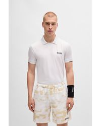 BOSS - X Matteo Berrettini V-Insert Slim-Fit Polo Shirt - Lyst