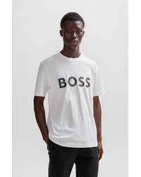 BOSS - T-shirt Regular Fit en jersey de coton à logo imprimé - Lyst
