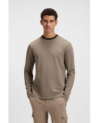 BOSS - Cotton-Blend T-Shirt With Waffle Structure - Lyst
