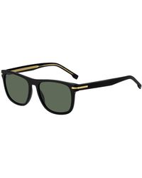 BOSS - Black-acetate Sunglasses With Gold-tone Hardware - Lyst