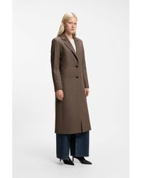 HUGO - Relaxed-Fit Formal Coat With Monogram Rivet - Lyst
