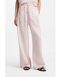 BOSS - Wide-Leg Trousers With Elasticated Waistband - Lyst