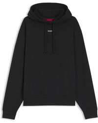 HUGO - Sudadera De Felpa De Algodón Con Capucha Y Logo Estampado - Lyst