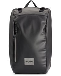HUGO - Quantum N Backpack Rucksack mit dekorativem Logo-Print in reflektierender Optik Schwarz Stck - Lyst