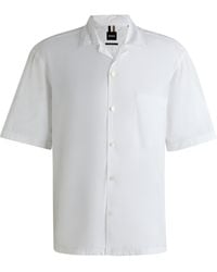 BOSS - Relaxed-Fit Overhemd Van Italiaanse Katoenen Popeline - Lyst