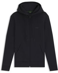BOSS - Sweat à capuche zippé en coton stretch à logo imprimé - Lyst