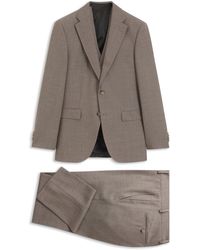 BOSS - Traje Con Chaleco Regular Fit En Sarga De Lana Virgen - Lyst