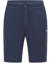 BOSS by HUGO BOSS Shorts regular fit con logo y estampado pixelado - Azul