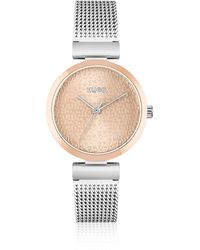 HUGO - Mesh-bracelet Watch With Stacked-logo Dial - Lyst