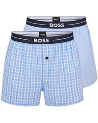 BOSS - Set Van Twee Katoenen Pyjamashorts Met Logotailleband - Lyst