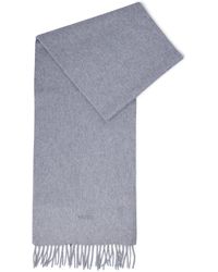 BOSS by HUGO BOSS Italian-cashmere Scarf With Embroidered Logo - Grijs