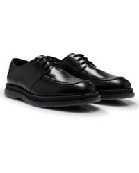 HUGO - Leather Derby Shoes With Translucent Rubber Sole - Lyst