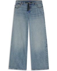 HUGO - Baggy-Fit Jeans With Drawcord And Happy Logo - Lyst