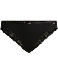 BOSS - Stretch-lace Briefs With Gold-tone Logo Trim - Lyst