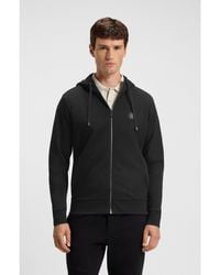 BOSS - Relaxed-Fit Cotton-Blend Hoodie With Double B Monogram - Lyst