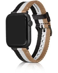 BOSS - Signature-stripe Strap For Apple Watch Men's Watches - Lyst